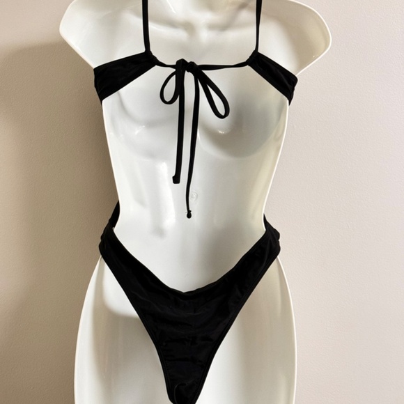 1pc Plunge Neck Backless High Waisted Swimsuit new without tag - Picture 3 of 4